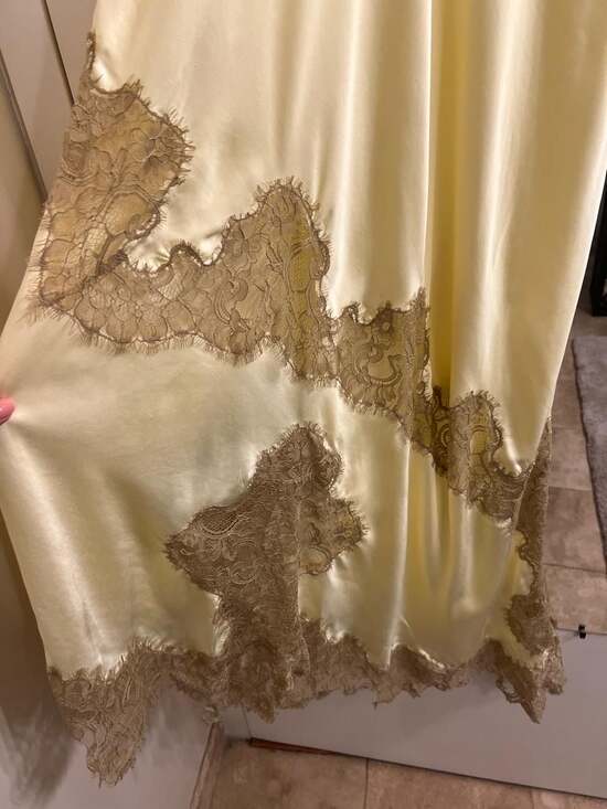 A.L.C. Alessia Satin and Lace Handkerchief Hem Maxi Dress - Picture 10 of 11